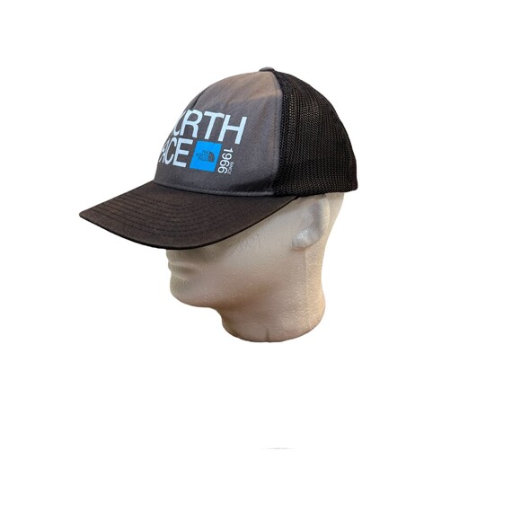 The North Face Grey Black Trucker Hat Flexfit Snapback One Size - Picture 3 of 6